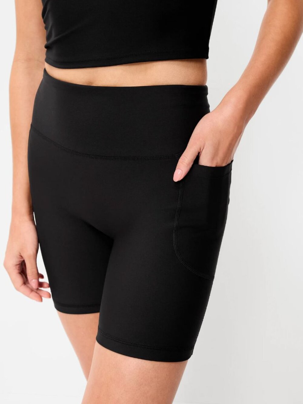 OLD NAVY I Set of 2️⃣ High-Rise Bike Shorts with Pockets, Black